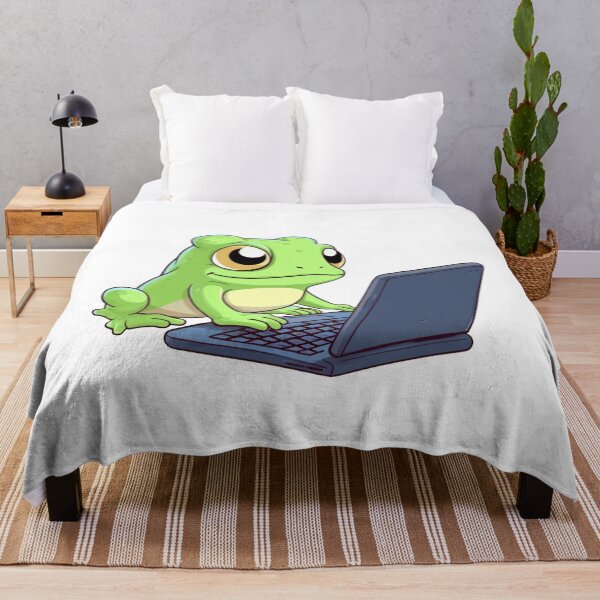 Item preview, Frog working on laptop designed and sold by PawelNature.