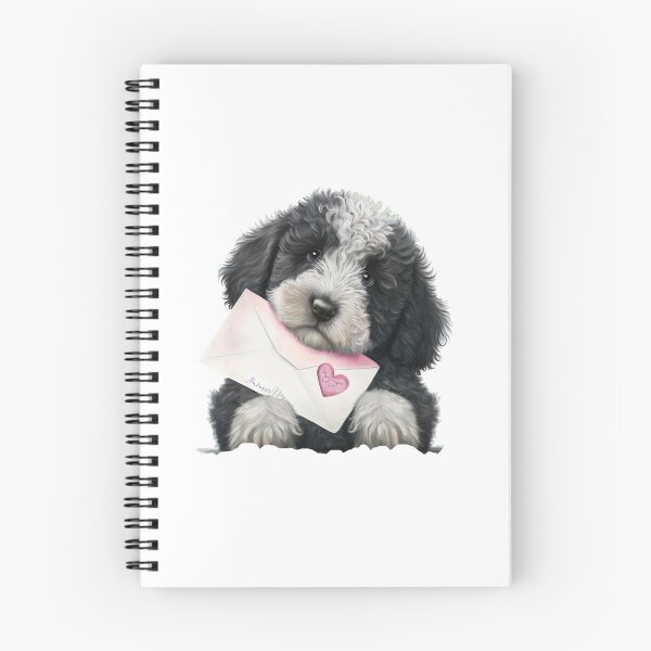 Item preview, Valentines sheepadoodle pup with a love letter - for your dog-loving valentine designed and sold by UmagineArts.