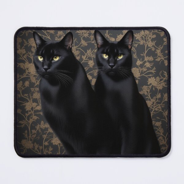 Item preview, Black cats with antique wallpaper designed and sold by Wilfried van Dokkumburg.