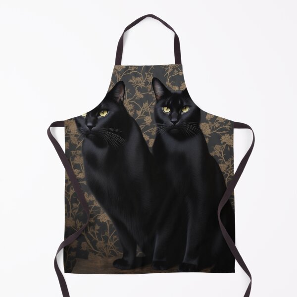 Item preview, Black cats with antique wallpaper designed and sold by Wilfried van Dokkumburg.