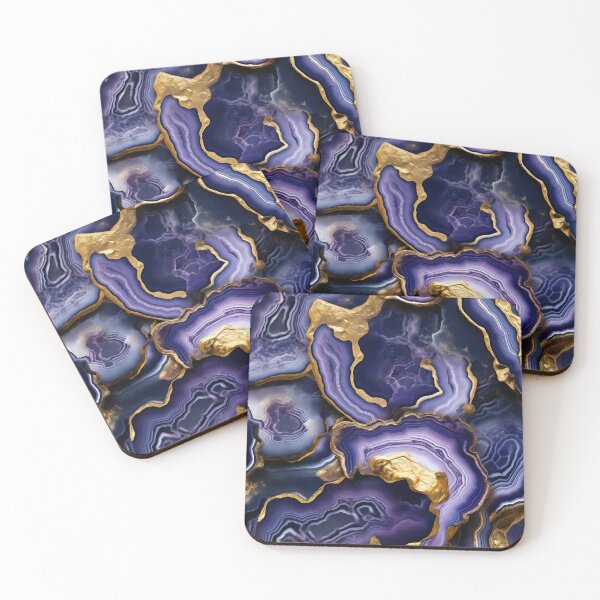 Item preview, Purple Blue Gold Geode Agate designed and sold by BilgePaksoylu.