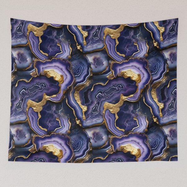 Item preview, Purple Blue Gold Geode Agate designed and sold by BilgePaksoylu.