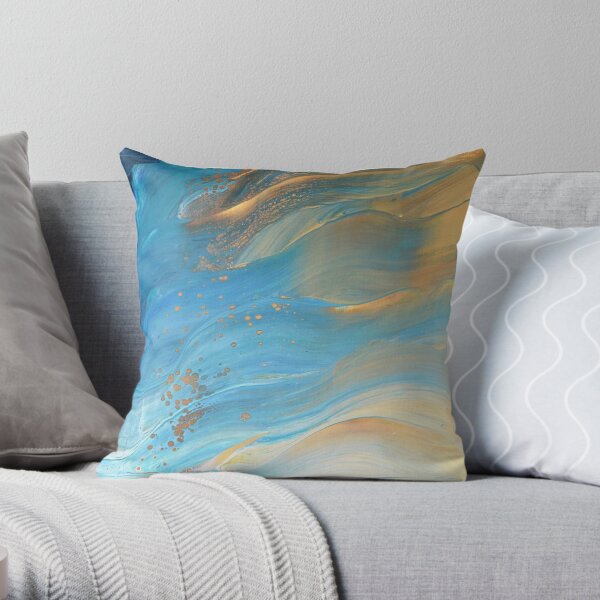 Fairy Wings: Acrylic Pour Painting Throw Pillow
