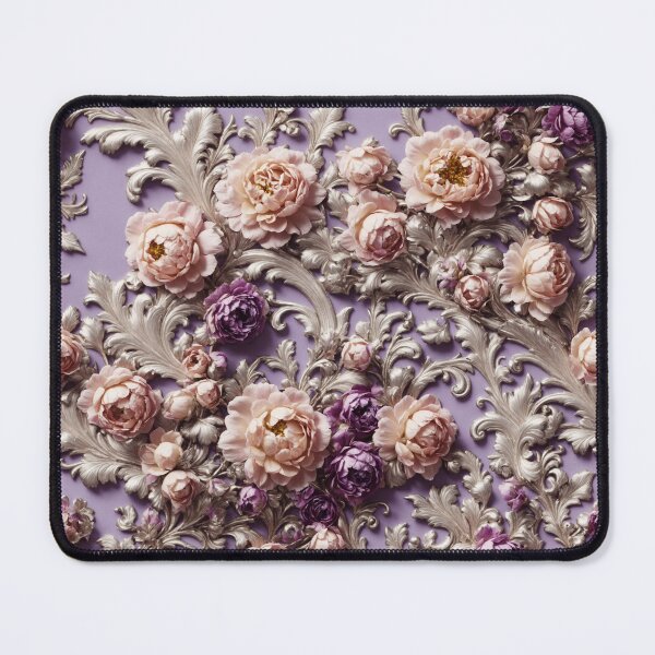 Item preview, High-quality floral pattern in baroque style - ideal for weddings - violet silver designed and sold by biiid.