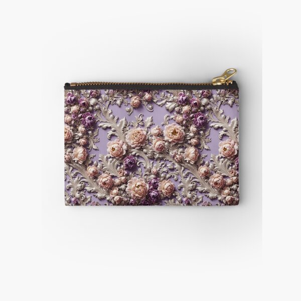 Item preview, High-quality floral pattern in baroque style - ideal for weddings - violet silver designed and sold by biiid.