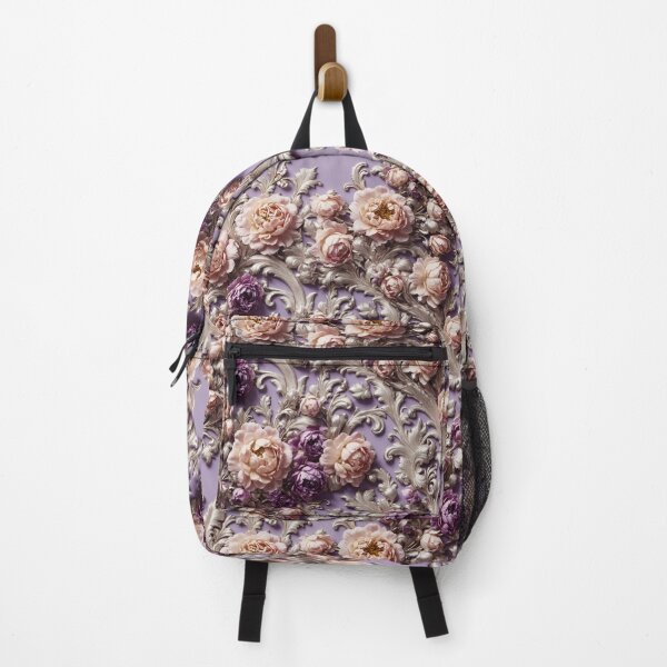 Item preview, High-quality floral pattern in baroque style - ideal for weddings - violet silver designed and sold by biiid.