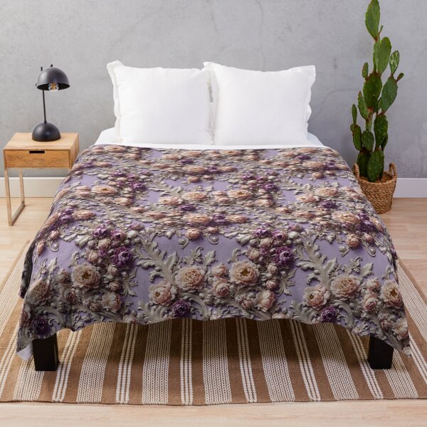 Item preview, High-quality floral pattern in baroque style - ideal for weddings - violet silver designed and sold by biiid.