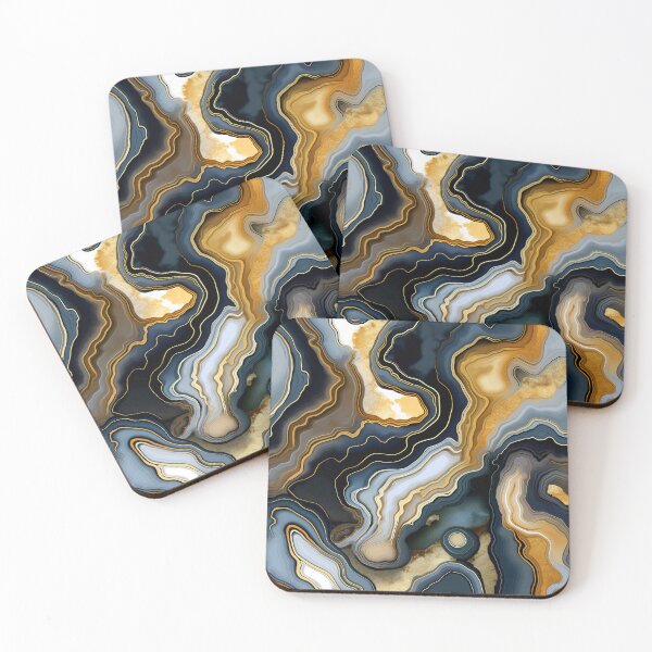 Item preview, Blue Beige Gold Agate Geode designed and sold by BilgePaksoylu.