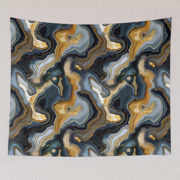 Item preview, Blue Beige Gold Agate Geode designed and sold by BilgePaksoylu.