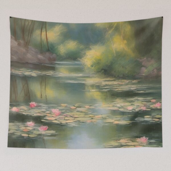 Item preview, Water Lily Pond Painting designed and sold by druidwolfart.