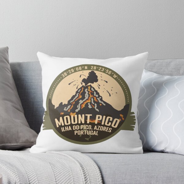 Item preview, Mount Pico volcano Ilha do Pico Azores Portugal Volcano Retro Vintage Badge designed and sold by mountainfad.