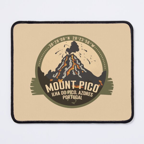 Item preview, Mount Pico volcano Ilha do Pico Azores Portugal Volcano Retro Vintage Badge designed and sold by mountainfad.
