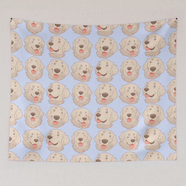 Item preview, Cute cream golden retriever faces pattern  designed and sold by Yaragold.