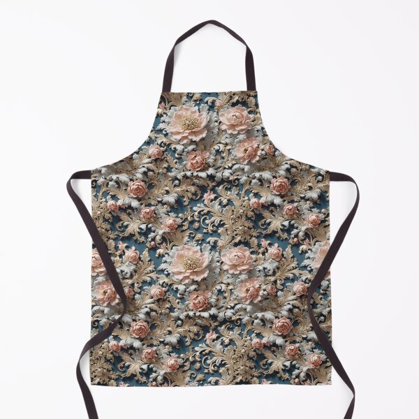 Item preview, High-quality floral pattern in baroque style - ideal for weddings - pink, dark blue, silver designed and sold by biiid.