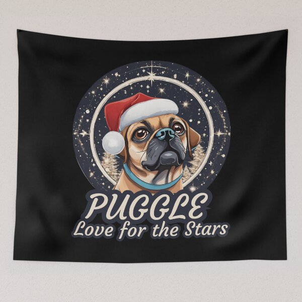 Item preview, Christmas Stargazer Puggle Astronomer Night Sky Holiday designed and sold by BunBuntheDog-.