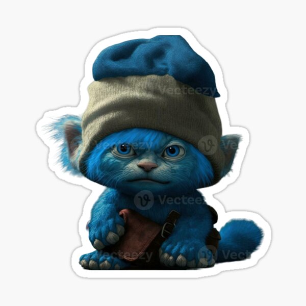 Smurf Cat Walking In Nature Sticker