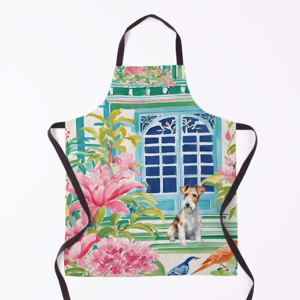 Item preview, Fox Terrier en el jardín chinoiserie designed and sold by SophieClimaArt.