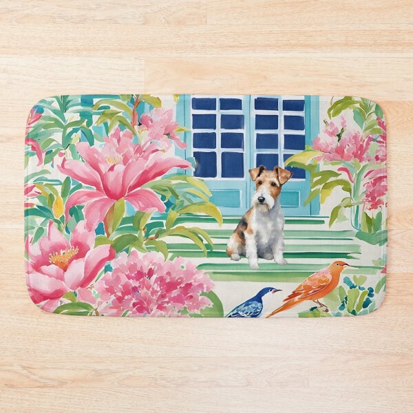 Item preview, Fox Terrier en el jardín chinoiserie designed and sold by SophieClimaArt.