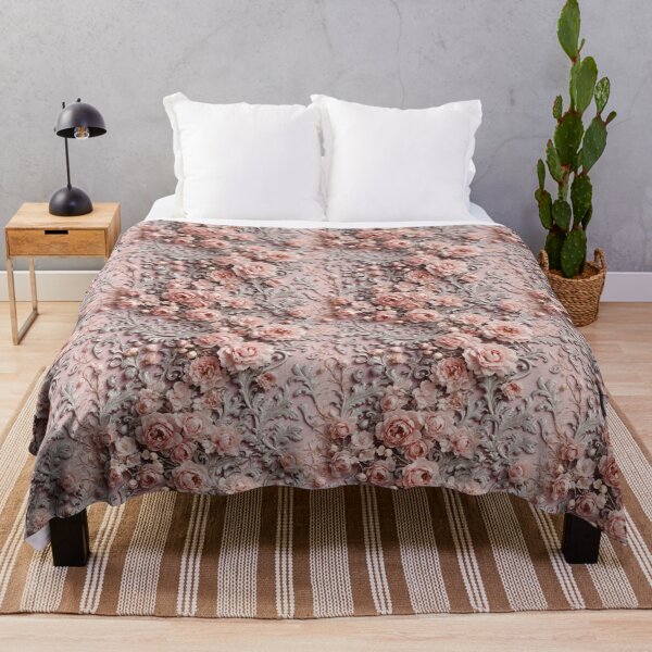 Item preview, High-quality floral pattern in baroque style - ideal for weddings - pink silver designed and sold by biiid.