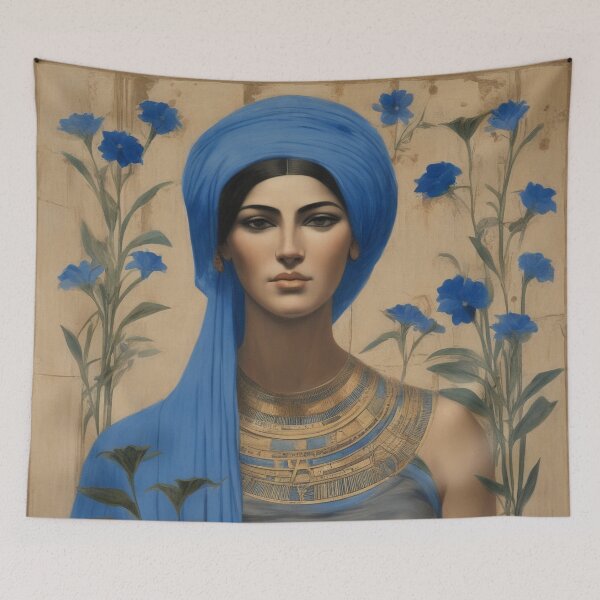 Item preview, a painting of a woman with a blue turban designed and sold by Enga6.