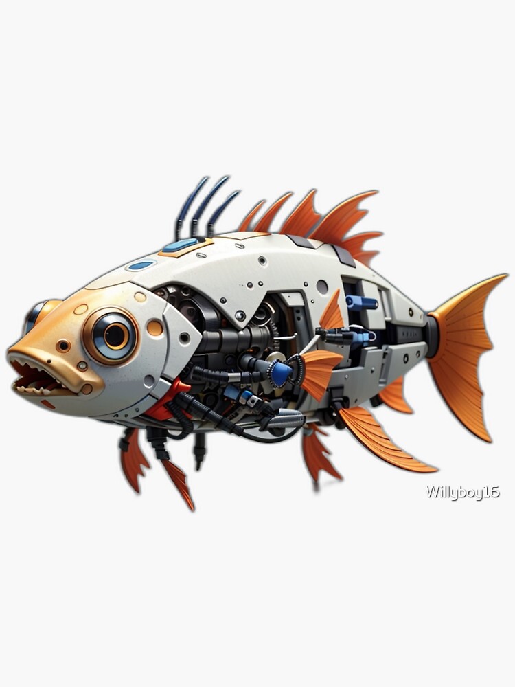 Robotic Fish Sticker for Sale by Willyboy16