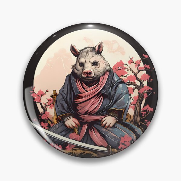 Item preview, White Pig Warrior with a Katana designed and sold by laika-et-al.