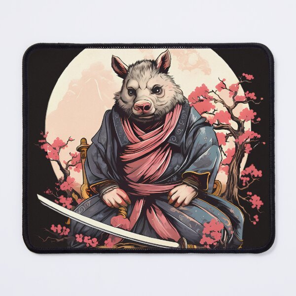 Item preview, White Pig Warrior with a Katana designed and sold by laika-et-al.