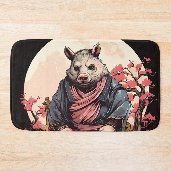 Item preview, White Pig Warrior with a Katana designed and sold by laika-et-al.