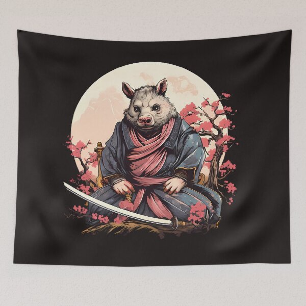 Item preview, White Pig Warrior with a Katana designed and sold by laika-et-al.