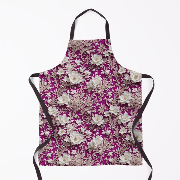 Item preview, High-quality floral pattern in baroque style - ideal for weddings - magenta white silver designed and sold by biiid.