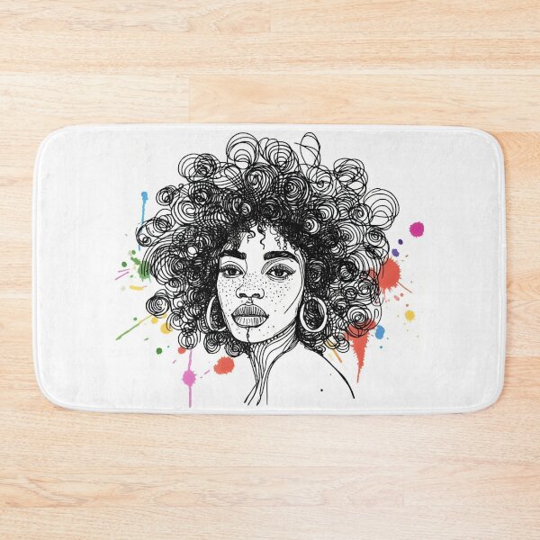 Item preview, African Beauty: Curly Hair and Colorful Ink Blots designed and sold by ReplyGirl.