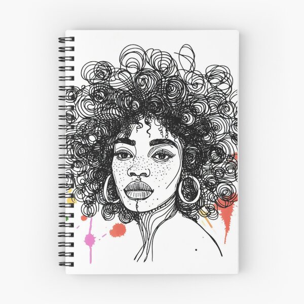 Item preview, African Beauty: Curly Hair and Colorful Ink Blots designed and sold by ReplyGirl.