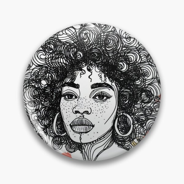Item preview, African Beauty: Curly Hair and Colorful Ink Blots designed and sold by ReplyGirl.