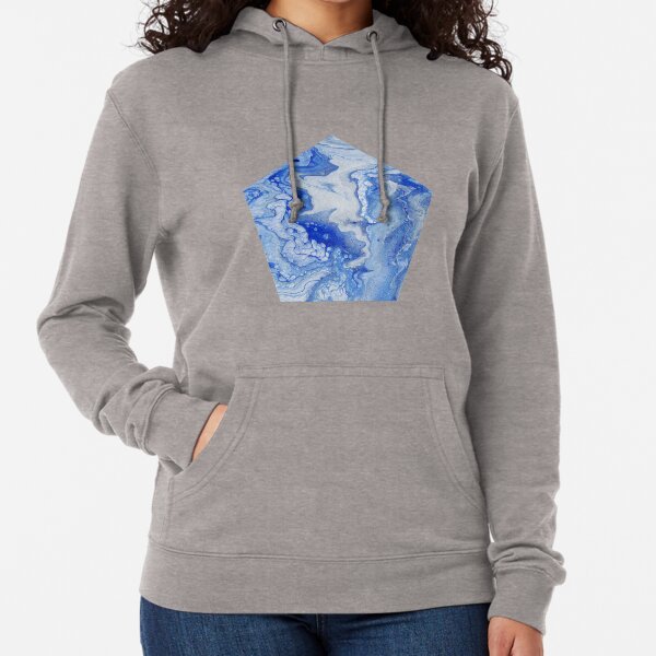 Wintry Fairy Land: Acrylic Pour Painting Lightweight Hoodie