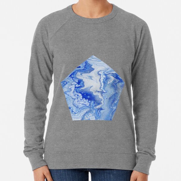Wintry Fairy Land: Acrylic Pour Painting Lightweight Sweatshirt