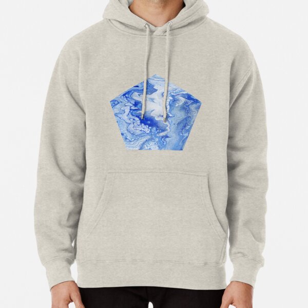 Wintry Fairy Land: Acrylic Pour Painting Pullover Hoodie