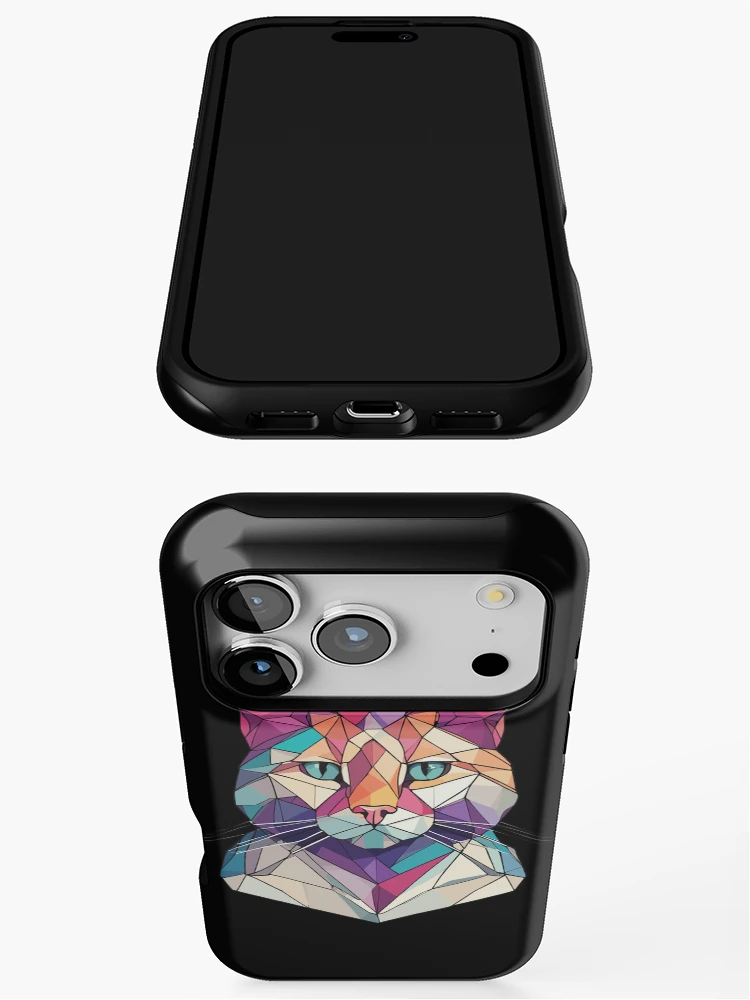 Thumbnail 3 of 4, iPhone Case, Polygon cat designed and sold by Ultimate-Rabbit.