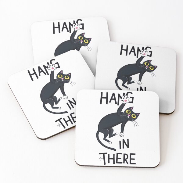 Item preview, Black cat Hang in there designed and sold by ratchawoot.