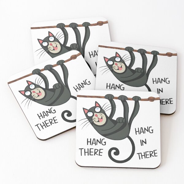 Item preview, Black cat Hang in there designed and sold by ratchawoot.