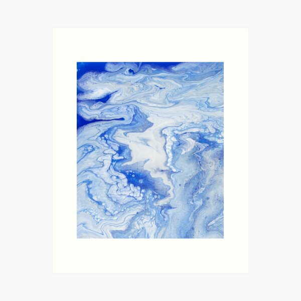 Wintry Fairy Land: Acrylic Pour Painting Art Print