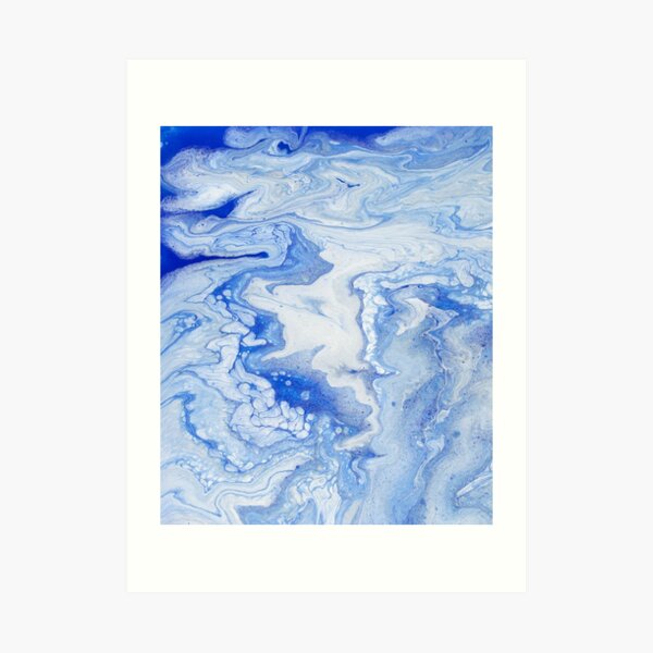 Wintry Fairy Land: Acrylic Pour Painting Art Print