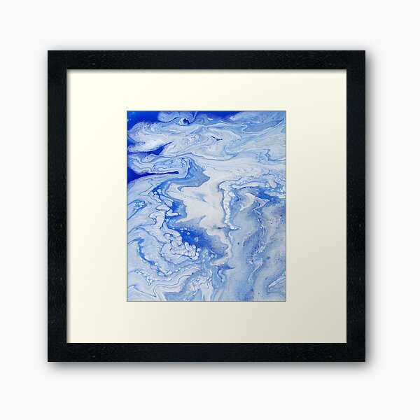 Wintry Fairy Land: Acrylic Pour Painting Framed Art Print