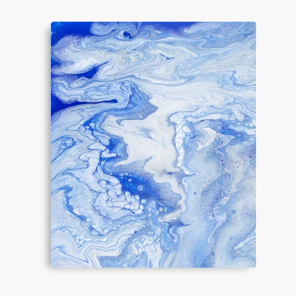 Wintry Fairy Land: Acrylic Pour Painting Metal Print