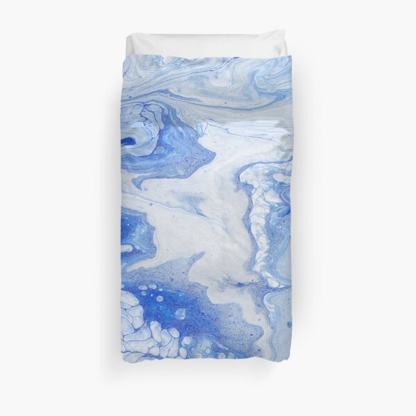 Wintry Fairy Land: Acrylic Pour Painting Duvet Cover