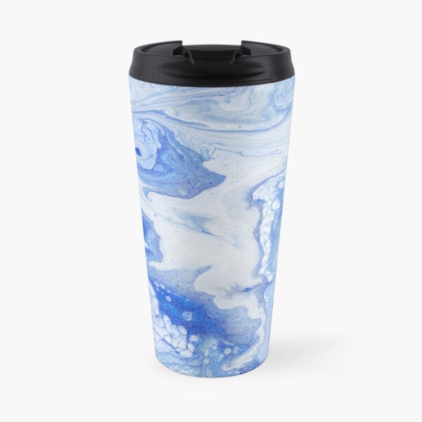 Wintry Fairy Land: Acrylic Pour Painting Travel Mug