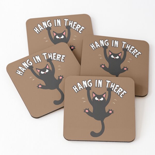 Item preview, Black cat Hang in there designed and sold by ratchawoot.