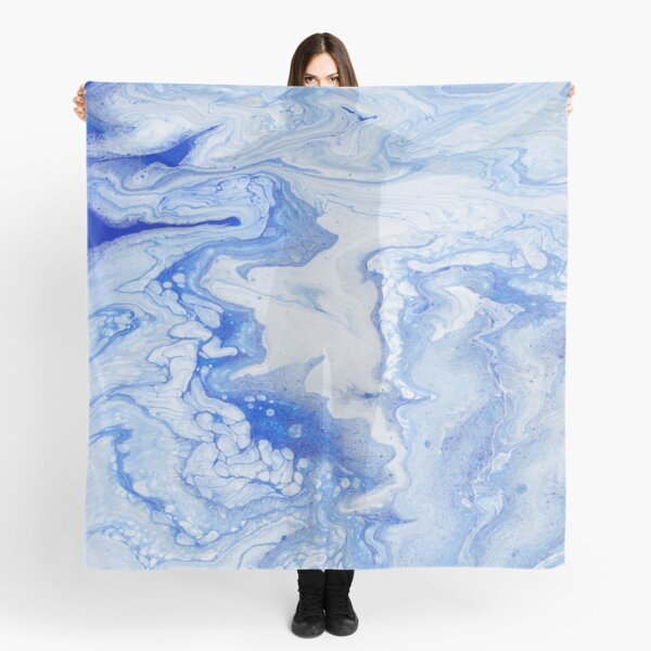 Wintry Fairy Land: Acrylic Pour Painting Scarf
