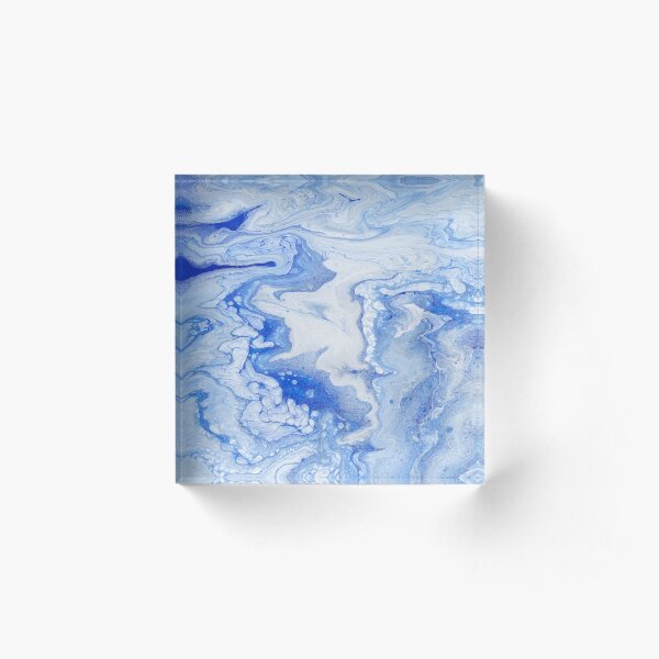 Wintry Fairy Land: Acrylic Pour Painting Acrylic Block