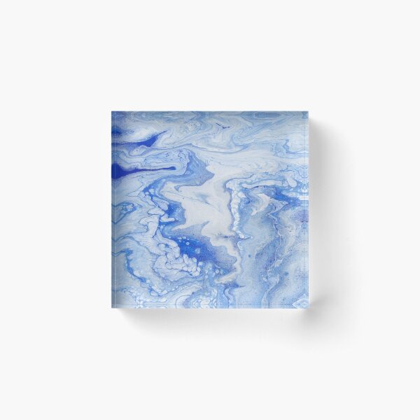 Wintry Fairy Land: Acrylic Pour Painting Acrylic Block