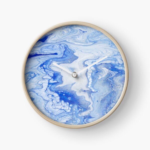 Wintry Fairy Land: Acrylic Pour Painting Clock
